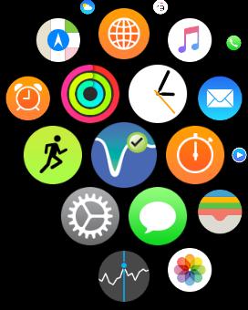 Om du vill komma åt ytterligare appfunktioner trycker du på ikonen Eversense XL på klockans START-skärm, så öppnas appen.