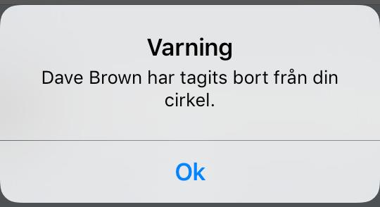 inbjudningar som skickats på skärmen MIN CIRKEL. 2.