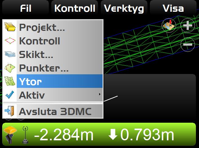 Import av data Ytor Välj Fil Ytor Välj