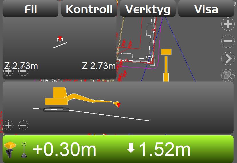 Anpassning, Grafisk vy Skärmen kan även delas npp i flera sektioner.