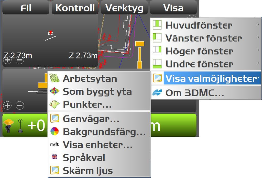 Anpassning, Grafik övrigt Visa --> Visa valmöjligheter för att anpassa grafiken