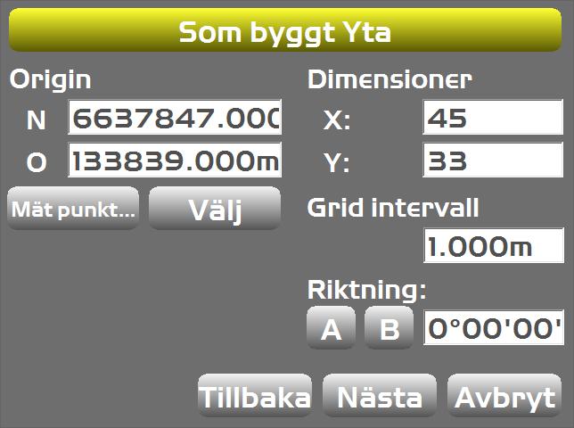 Skapa egna ytor As Built Yta Fyll i namn och välj As Built till