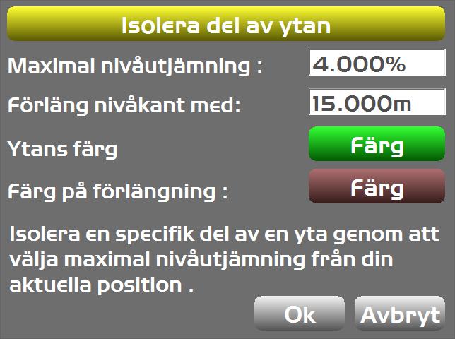 yta i plan eller sektions-vy.