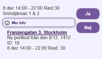 Klicka på rutan för Förfrågan. De beställningar som du har förfrågningar på visas nu i en lista.