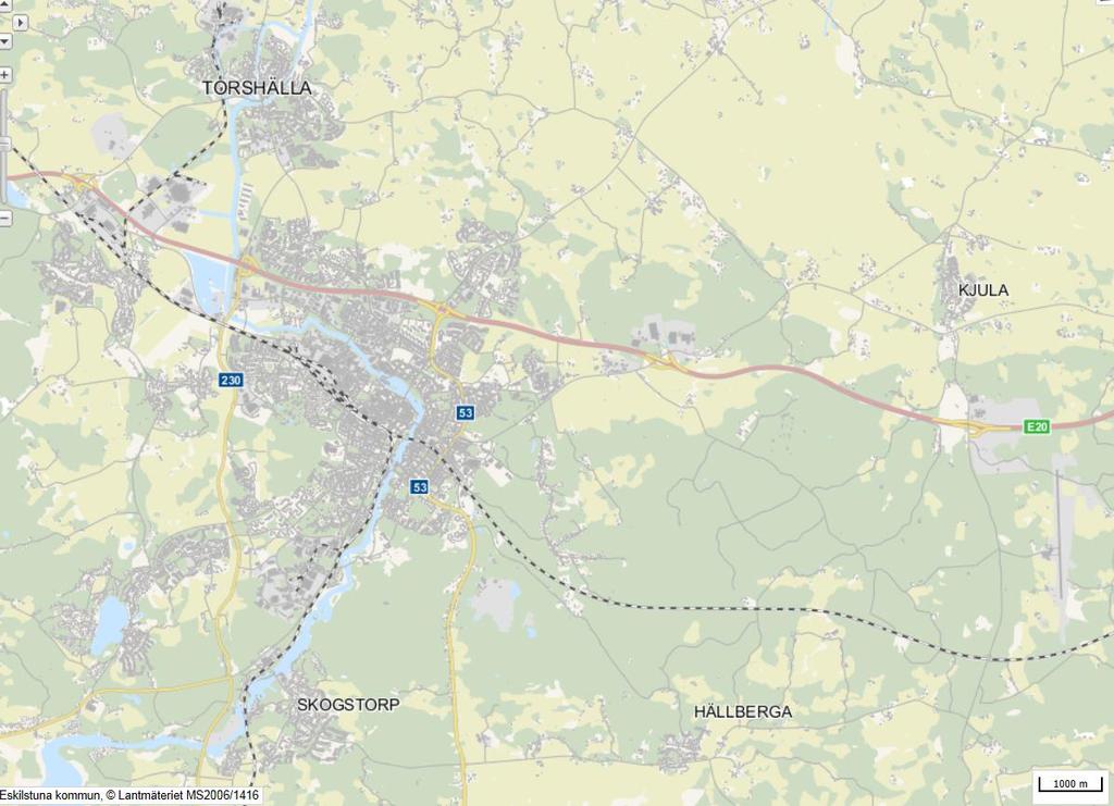 8 Geografiskplacering av järnvägsnät Karta över järnvägsnätets geografiska placering i Eskilstuna kommun Eskilstuna kombiterminal, Trafikplats