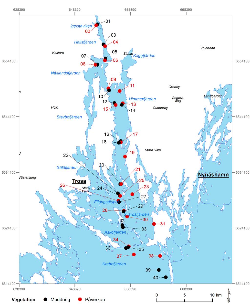 korta transekter (10-20 meter) enligt metodiken som Havs och Vattenmyndigheten tagit fram: Visuella undervattensmetoder för uppföljning av marina naturtyper och typiska arter (Version 1:3,