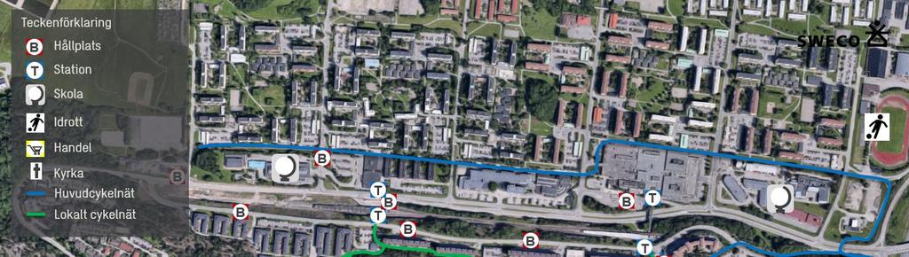Sankt Botvids väg ingår i kommunens huvudcykelstråk och kommer, enligt önskemål från kommunen, i samband med exploateringen att utvecklas till ett regionalt cykelstråk. 3.