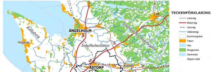 LANDSKAPSANALYS ÅSTORP I REGIONEN Söderåsen liksom andra åsar är väl synlig på avstånd och är därför i ett större perspektiv lätt att orientera sig efter i landskapet.