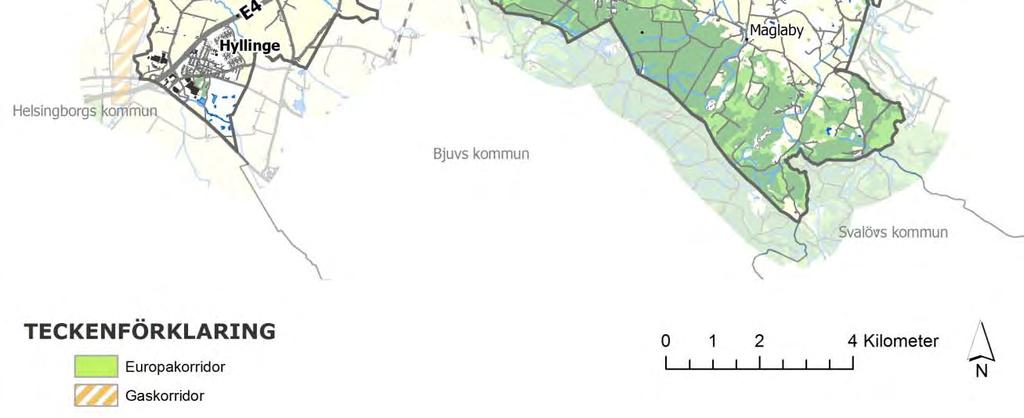 GASKORRIDOR Gaskorridoren har en bredd av 400 meter och rymmer en befintlig gasledning.