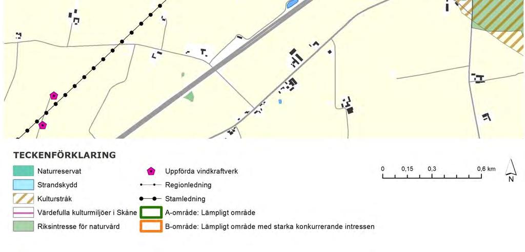 Landskapet anses tåligt för vindkraftsetableringar, speciellt med tanke på närheten till befintlig, storskalig infrastruktur som redan idag påverkar hur landskapet upplevs och