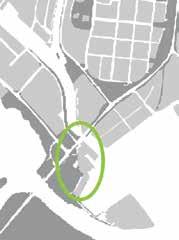 Mot Hammaröleden planeras kontor som skydd mot trafikbuller. Kajmiljö med båtplatser är en del av områdets karaktär. Kommunen har nyligen rustat upp kajen utmed hamninloppet.