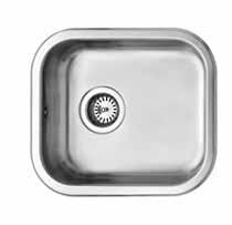 Tvättlåda med räfflad frontpanel Nedfälld i laminatbänkskiva B: 485 mm D: 385 mm W450D Vit 7487D Zeus Silver