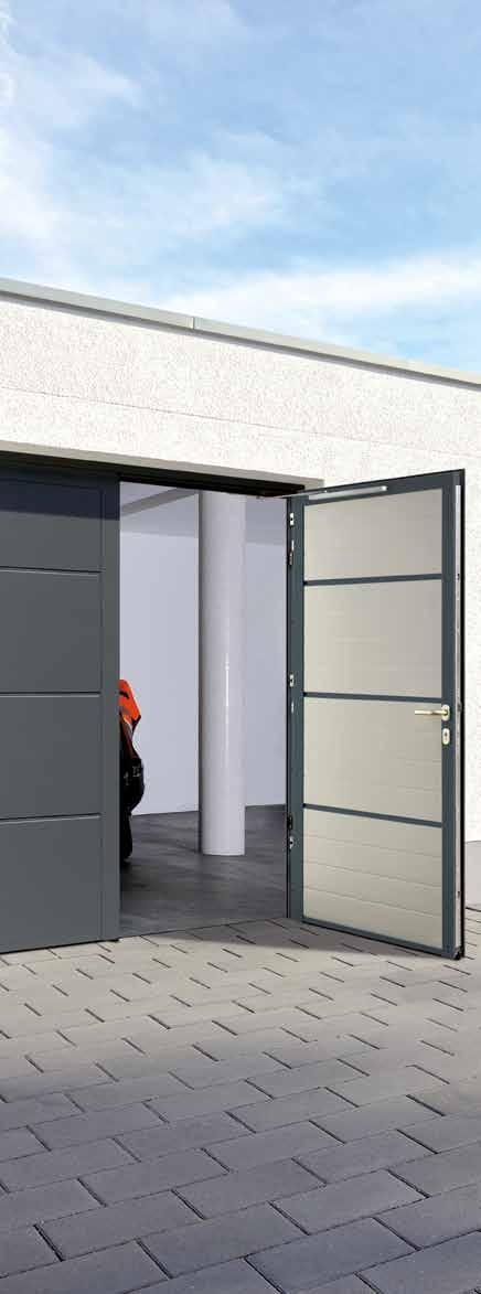 SIDODÖRRAR För varje port finns en matchande sidodörr Oavsett hur stor din sidodörr och kraven på värmeisolering är: på Hörmann garanteras att du hittar rätt dörr till ditt garage.