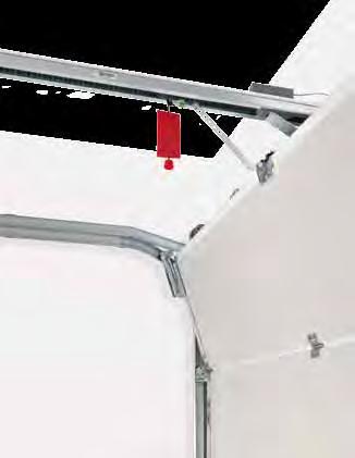 Ventilationsöppning vid toppsektionen Med den valfria vikningsrullhållaren öppnar du bara portens övre sektion för att ventilera garaget.