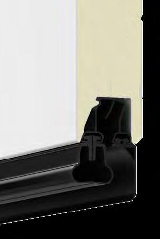 Alla fönstertyper i byggdjup 42 mm Bruten köldbrygga på aluminium-fönsterramen Alla fönster med 3-faldig ruta Valbar ThermoFrame för upp till 10 % bättre värmeisolering (portens U-värde*: 0,9 W/ m²