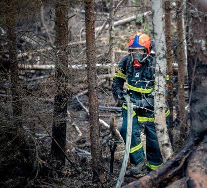 6 SKOGSBRÄNDERNA OKTOBER 2018 TJUGOFYRA7 #39 Titta inte bara på sko Räddningsledaren vill se bredare grepp om vilka resurser som behövs Det luftburna stödet till skogsbränderna var det största