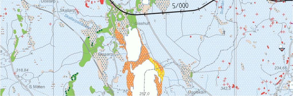 marken enligt SGU:s geologiska jordartskartor
