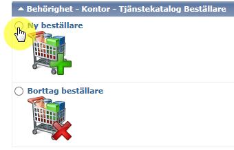 F. Beställning av behörighet Beställare och Superanvändare till ny användare Nedan beskrivs stegvis rutin för beställning av behörighet till ny/a beställare.