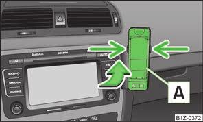 Om det för mobiltelefonen finns en passande adapter, skall mobiltelefonen endast anvndas i adaptern, vilken instts i telefonhållaren, för att hålla strålningen från mobiltelefonen i fordonet till ett
