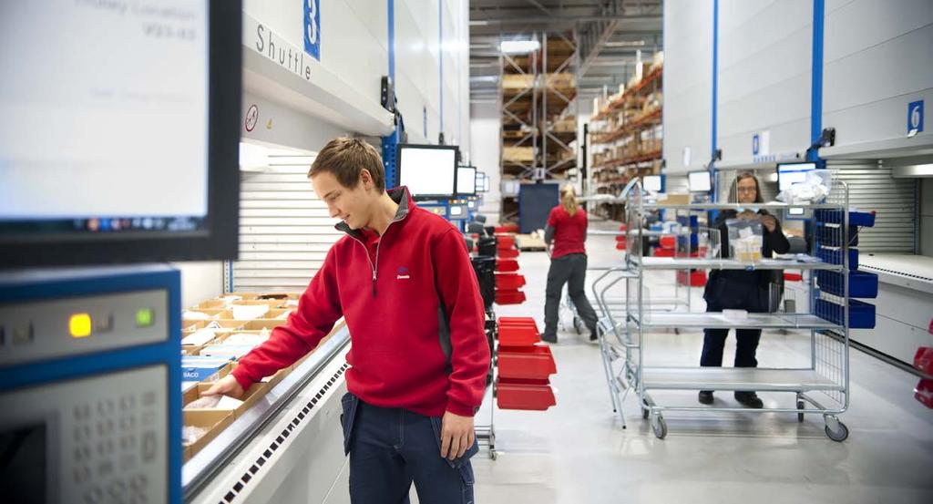 Vårt logistikcenter ligger utanför Tranås i Småland och förser effektivt svenska, norska och danska kunder med leveranser.