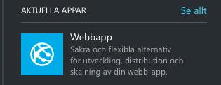 3. I den menyn som öppnar sig, väljer du Webbapp längst upp 4.