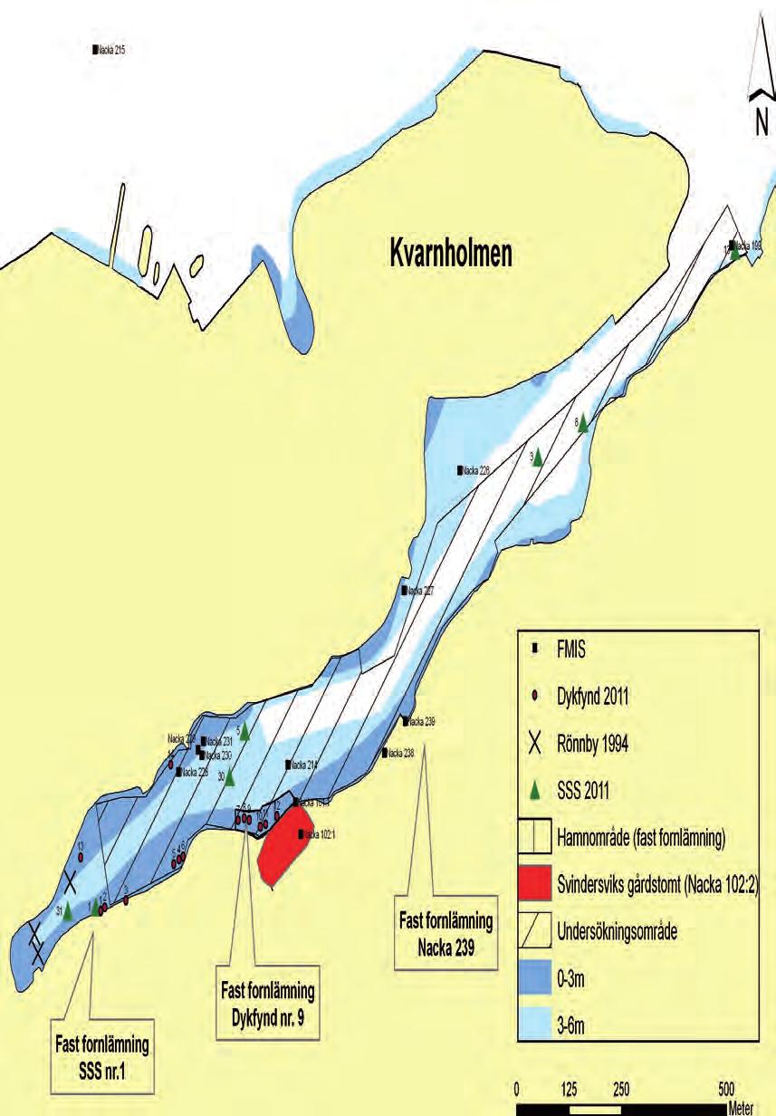 Bilaga 1 Karta med lämningar inom undersökningsområdet Fig. 15.