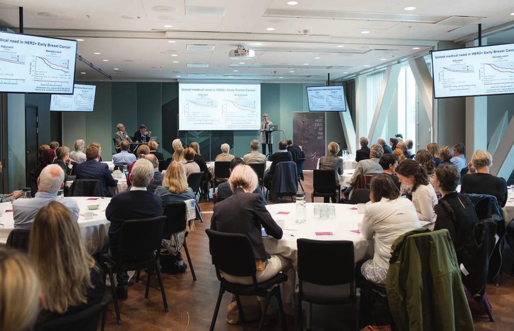 I det tionde nordiska HER2 State of the art -symposiet, som hölls i Stockholm den 6 oktober 2017, deltog en rad svenska och internationella bröstcancerexperter. REFERENSER: 1. Goldhirsch et al.