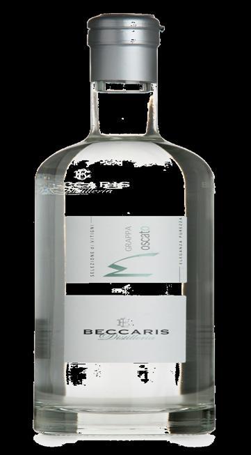 Grappa Beccaris Moscato Producent: Distilleria Beccaris Typ: vit aromatisk grappa monovitigno(en utvald druvsort) Druva: Moscato Alkoholhalt: 42% Art.