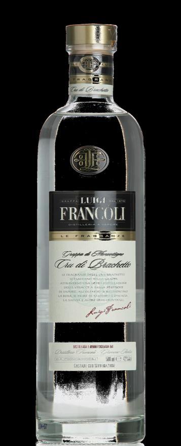 Grappa Francoli Cru di Brachetto Producent: Distillerie Francoli Typ: vit aromatisk grappa monovitigno(en utvald druvsort) Druva: Brachetto Storlek: 50 cl Alkoholhalt: 42% Art.