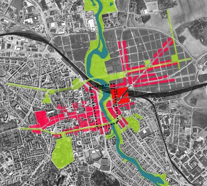 Linköpings Gröna zoner utvecklas längs stråk och platser med hög tillgänglighet.