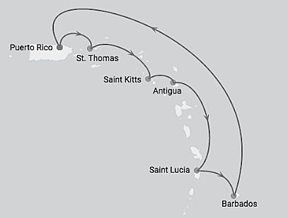 58:- VÄSTINDIEN Equinox Sön Avgång Miami, Florida Mån Key West, Florida Tis Till havs Ons Puerto Costa Maya, Mexico Tor Cozumel, Mexico Fre George Town, Grand Cayman Sön Ankomst Miami, Florida Pris