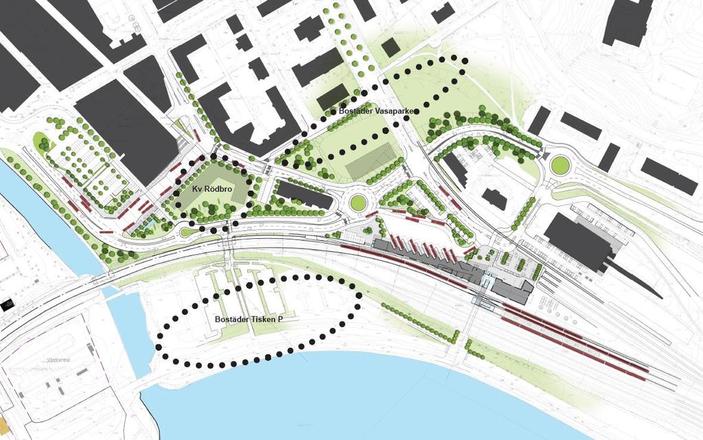 repo001.docx 2012-03-29 Bergslagsbanan Grycksbobanan Falu C Station Figur 1 Studerade områden i förhållande till omgivningen. Det studerade området beskrivs ytterligare i kapitel 7. 3 Definitioner 3.