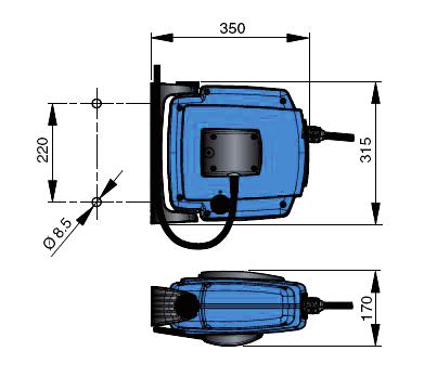 Hose reels Slangupprullare för luft, typ H20 Kapslad rulle. Är idealisk för industriellt bruk. Robust design, tillverkad i kompositmaterial.