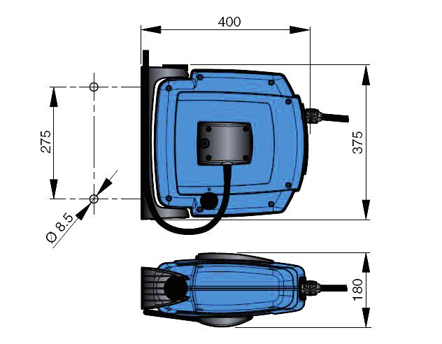 Slangupprullare Slangupprullare för luft / vatten, typ H30 Kapslad rulle. Är idealisk för industriellt bruk. Robust design, tillverkad i kompositmaterial. Levereras med ett svängbart väggfäste.