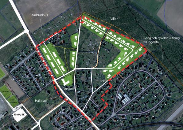 9(50) Figur 5. Förslag till markanvändning enligt planprogrammet. Ungefärlig avgränsning av ny detaljplan med röd streckad linje. Norrköpings kommun. Rev. 3.