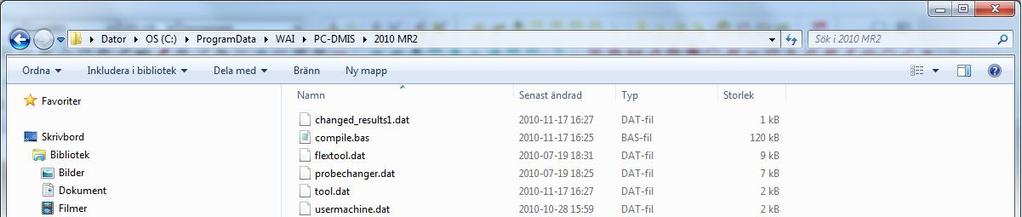 Var filerna hamnar, Svensk 64-bitars Windows 7 Installationsmapp, exempel: C:\Program Files