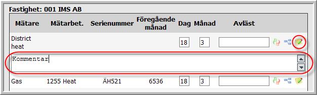 Figur 85: Mätarställning för maj saknas Efter att du angivit (samt validerat och sparat) mätarvärdet för juli (se figur 87) kan du aktivera funktionen fördelad mätarställning genom att klicka på