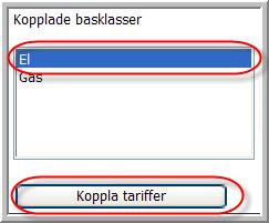 Figur 161: Basklass och knappen Koppla tariffer Innan du utför tariffkopplingen får du bekräfta en dialog genom att klicka på Ok (se figur 162).