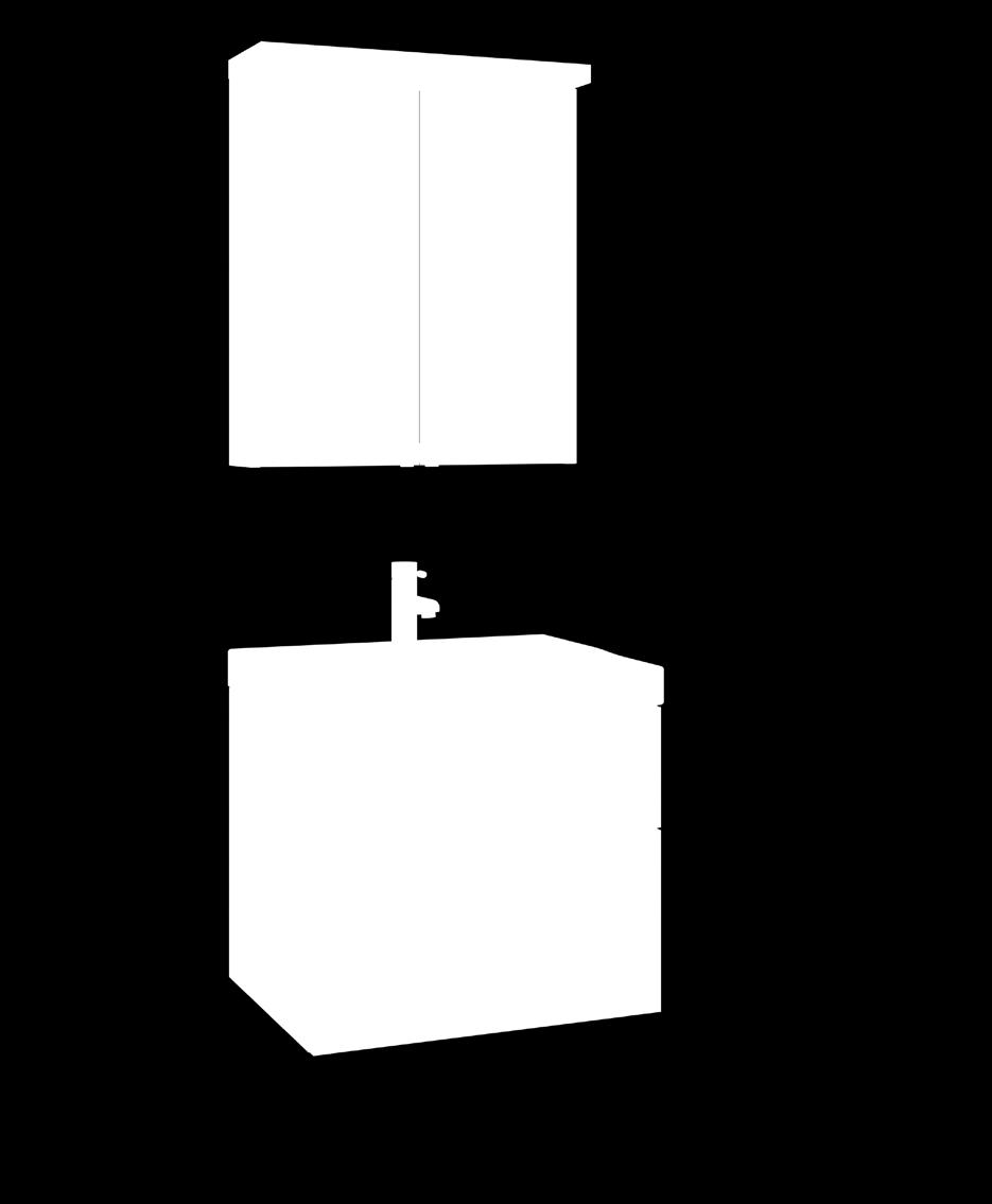 (485600) Svedbergs underdel Forma 60, två lådor (delad front), Svart Ek med dubbelt eluttag (18621-E) Forma Deep tvättställ (60100) djup 45 cm. Handtag nr.5 krom 256cc (12369).