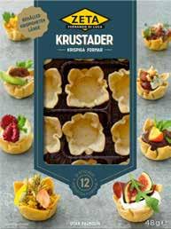 KRUSTADER OCH VOL-AU-VENT Utan palmolja Krispig krustad i unik modell som passar för alla sorters röror och