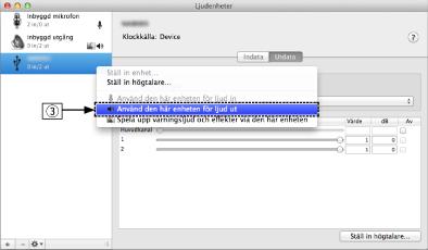 o Ljudenhetinställningar (Enbart Mac OS X) A Flytta markören till Gå på datorskärmen och klicka sedan på Verktygsprogram. 0 Verktygslistan visas.