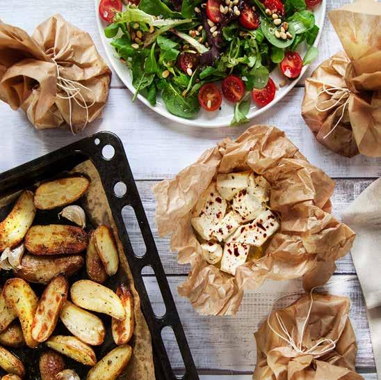 tomater, surkål och keso Indisk linsgryta med papadum Bra att