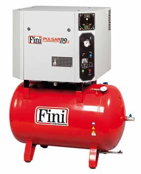 Ljuddämpade Kompressorer 250-940 l/min Pulsar/S 103-90-3 Pulsar 120-10 SD finns 4,0-5,5-7,5 kw Pulsar SE 119-270-5,5 4,0-7,5 kw 10 eller 14