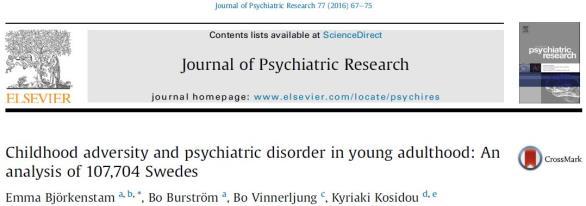 en följd av tidiga, allvarliga psykogena trauman (som fortsatt efter 6 månaders ålder) Effects of a restricted elimination diet on the behaviour of children