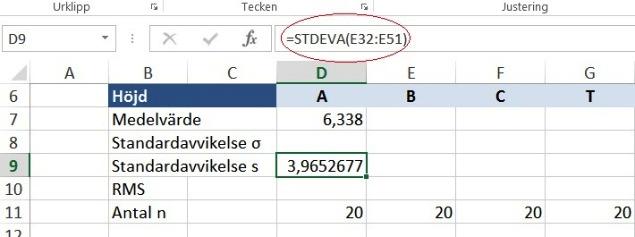 Figur 2.8 Excel För att smidigt organisera större beräkningar finns det flikar.