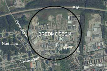 32 Ortsanalys Sandviken och Högbo Bredmossen. (Cirkeln markerar var området är beläget.) Ingalund. (Cirkeln markerar var området är beläget.) I nordvästra delen ligger kommunens snötipp.