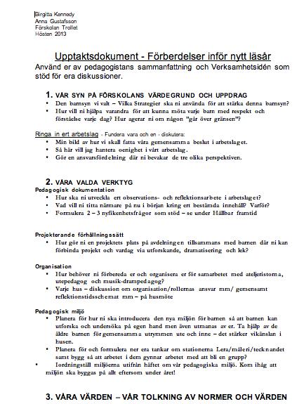 lärande miljöer -projekterande och reflektion -Gemensamma