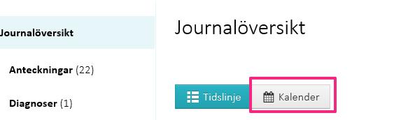Steg Åtgärd 1 Klicka på fliken Journalöversikt. 2 Klicka på knappen Kalender.