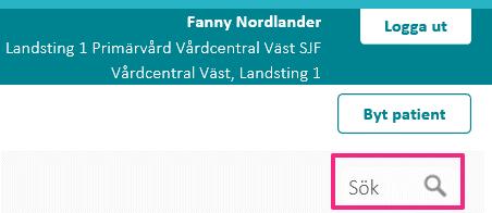 4.5 Sökning Sök efter journalinformation Följ instruktionen nedan för att söka efter journalinformation med hjälp av