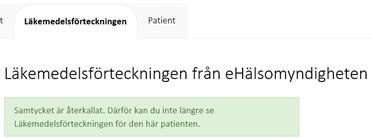 Läkemedelsförteckningen visas inte längre på